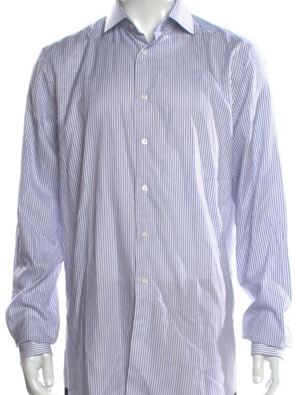 Suitsupply Light Blue and White Pinstripe Dress Shirt